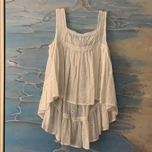 Aqua White Eyelet Blouse